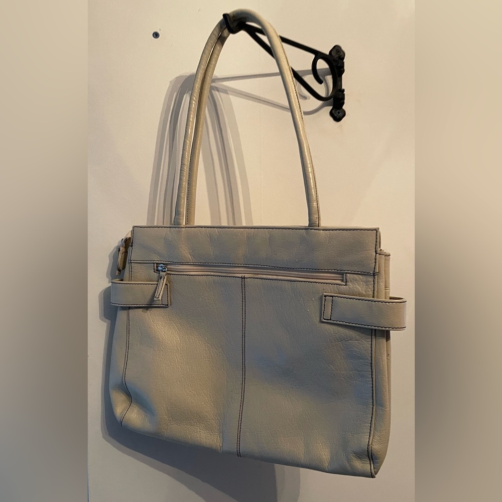 Vintage Micheal Rome Cream Leather Handbag - Picture 3 of 14